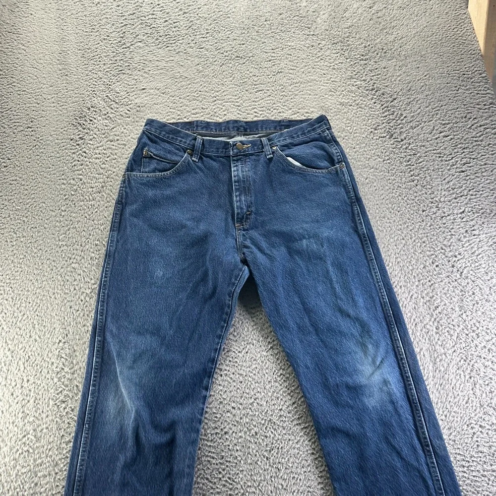 Wrangler Authentics Jeans Mens 36x30 Blue Cotton‎ Denim Straight Faded Workwear